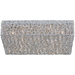 Wire Glass & Crystal Ceiling Light Aluminum