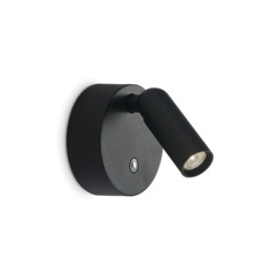 Bean Rechargeable Round Reading Wall Light Black 1x LED 200lm 3000K Dimmable - thumbnail 1