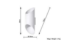 Penne 1 Light Up Down Wall Light White, G9 - thumbnail 3