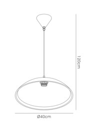 Chester E27 Ceiling Dome Pendant, Frosted Alabaster Glass with White Suspension Kit - thumbnail 3