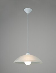 Chester E27 Ceiling Dome Pendant, Frosted Alabaster Glass with White Suspension Kit - thumbnail 2