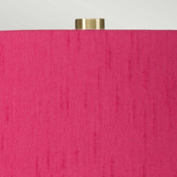 Isla Table Lamp with Round Tapered Shade, Aged Brass, White, Pink - thumbnail 2