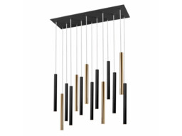 Varas Pendant Light Cluster Drop, Glossy Gold, Matt Black - thumbnail 1