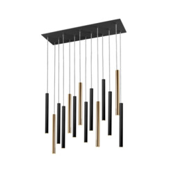 Varas Pendant Light Cluster Drop, Glossy Gold, Matt Black - thumbnail 3