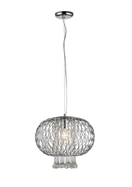 Chelsie Large Ceiling Pendant 1 Light Polished Chrome, Clear Glass - image 1