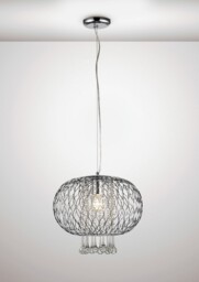 Chelsie Large Ceiling Pendant 1 Light Polished Chrome, Clear Glass - thumbnail 2