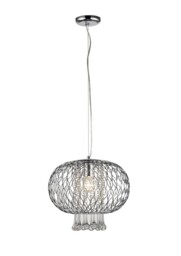 Chelsie Large Ceiling Pendant 1 Light Polished Chrome, Clear Glass - thumbnail 1