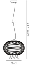 Chelsie Large Ceiling Pendant 1 Light Polished Chrome, Clear Glass - thumbnail 3