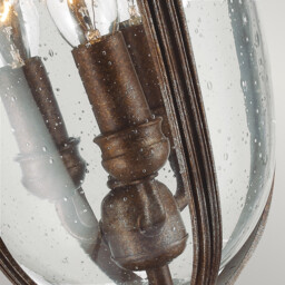 English Bridle 3 Light Medium Outdoor Pedestal Light British Bronze IP44, E14 - thumbnail 3