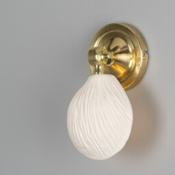 Coco Wall Light Matte White Striped, Polished Brass - thumbnail 3