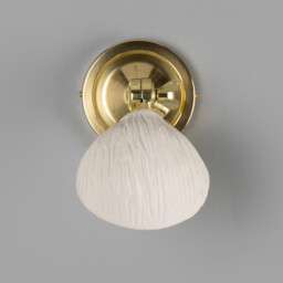 Coco Wall Light Matte White Striped, Polished Brass - thumbnail 2