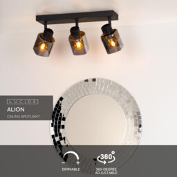 Alion Classic Ceiling Spotlight Bar - 3xE14 - Black - thumbnail 2