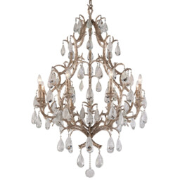 Amadeus 8 Light Chandelier Vienna Bronze, Glass