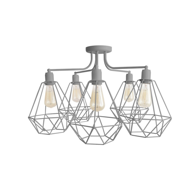 Karo Multi Arm Semi Flush Ceiling Light Grey 75cm