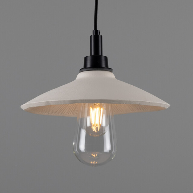 Pyrus Bathroom Pendant, Matte White Striped, Matte Black, IP44 - image 1