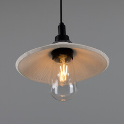 Pyrus Bathroom Pendant, Matte White Striped, Matte Black, IP44 - thumbnail 3