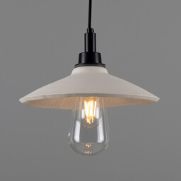 Pyrus Bathroom Pendant, Matte White Striped, Matte Black, IP44 - thumbnail 1