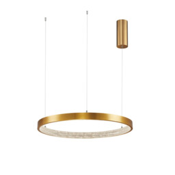 Preston Integrated LED Pendant Ceiling Light Antique Gold Brass Aluminium LED 37W 2264Lm 3000K - thumbnail 1