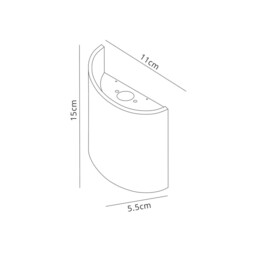 Sochi Flush Wall Lamp, 6W LED, 3000K, 660lm, IP54, Anthracite - thumbnail 2