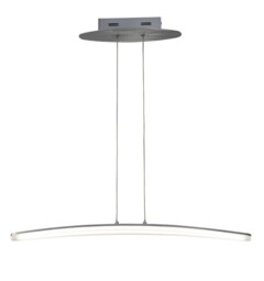 Hemisferic Ceiling Pendant 20W LED 70cm Bar 3000K, 1800lm, Satin Aluminium, Frosted Acrylic - thumbnail 1