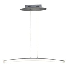 Hemisferic Ceiling Pendant 20W LED 70cm Bar 3000K, 1800lm, Satin Aluminium, Frosted Acrylic