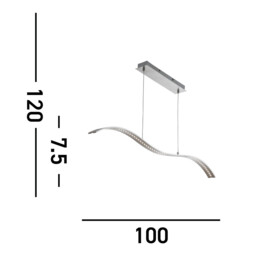 Integrated LED Bar Ceiling Pendant Satin Silver, Satin Nickel - thumbnail 3