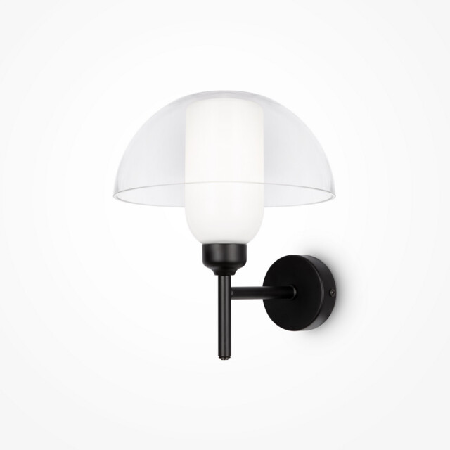 Memory Modern Dome Wall Lamp Black 1xE14 Glass Shade - image 1