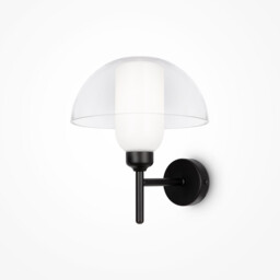 Memory Modern Dome Wall Lamp Black 1xE14 Glass Shade - thumbnail 1