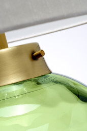 Kara Table Lamp, Dark Green, Faux Silk Shade - thumbnail 3