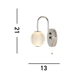Allure Wall Light Chrome, Clear Acrylic - thumbnail 3