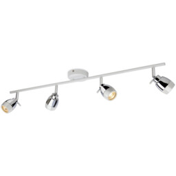 Marine 4 Light Spotlights Bar Bathroom Ceiling Light White, Chrome IP44, GU10