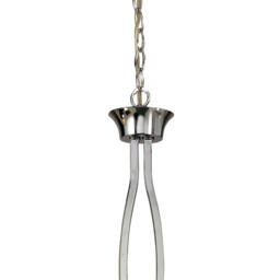 Akira Linear Pendant 2 Arm 6 Light E14, Polished Chrome With Cream Shades - thumbnail 5
