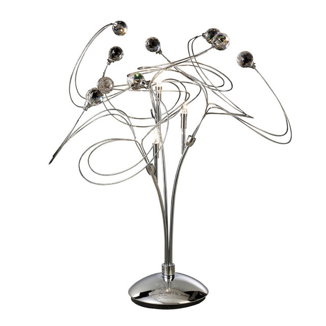 Messe Table Lamp 3 Light G4 Polished Chrome/Crystal, NOT LED/CFL Compatible - image 1