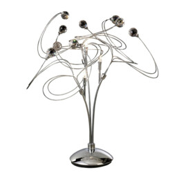 Messe Table Lamp 3 Light G4 Polished Chrome/Crystal, NOT LED/CFL Compatible - thumbnail 1