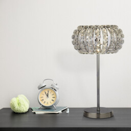 Marilyn 1 Light Chrome Table Lamp with Crystal Glass, Crystal Sand Diffuser - thumbnail 2