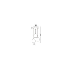 Blaze 3 Light Cluster Pendant Ceiling Light Copper Glass, Black Metal LED E27 - thumbnail 5