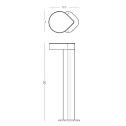 Zambelis 19.5cm Outdoor Bollard Graphite LED 3000K IP65 13W - thumbnail 3