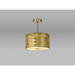 Baymont Antique Brass E27 Semi Flush Fixture With 30cm x 17cm Gold Leaf Shade With Frosted/AB Acrylic Diffuser - thumbnail 2