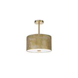 Baymont Antique Brass E27 Semi Flush Fixture With 30cm x 17cm Gold Leaf Shade With Frosted/AB Acrylic Diffuser - thumbnail 5