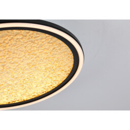 Luna LED Flush Light, Sand Black Metal & Gold Plastic Diffuser - thumbnail 3