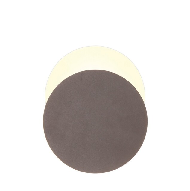 Altona Magnetic Base Wall Lamp, 12W LED 3000K 498lm, 20, 19cm Round Bottom Offset, Coffee, Acrylic Frosted Diffuser - image 1