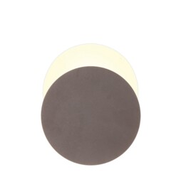 Altona Magnetic Base Wall Lamp, 12W LED 3000K 498lm, 20, 19cm Round Bottom Offset, Coffee, Acrylic Frosted Diffuser - thumbnail 1