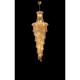 Alexandra Pendant 4 Layer Spiral 25 Light E14 Gold/Crystal Item Weight: 28.6kg - thumbnail 2