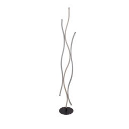 Bloom Swirl LED Floor Lamp, Black With Wood Effect - thumbnail 3
