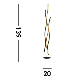 Bloom Swirl LED Floor Lamp, Black With Wood Effect - thumbnail 5
