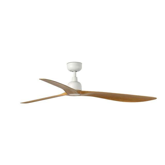 Outwood 150cm Ceiling Fan White, Light Oak Blades, IP44 - image 1