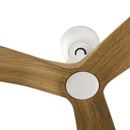 Outwood 150cm Ceiling Fan White, Light Oak Blades, IP44 - thumbnail 5