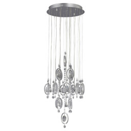 Solana Pendant 9 Light G4 Polished Chrome/Crystal, NOT LED/CFL Compatible