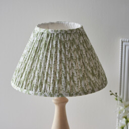 Hidcote Natural Wood Table Lamp with Herb Garden Green Fabric Leaf Shade 30cm B22 - thumbnail 5