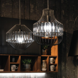 OPIUM Wire Frame Pendant Ceiling Light Black 3.5x36.4cm - thumbnail 2